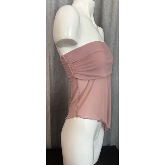 Urban Outfitters UO NWT Y2K Asymmetrical Sheer Tube Top Pink Small - Picture 15 of 16